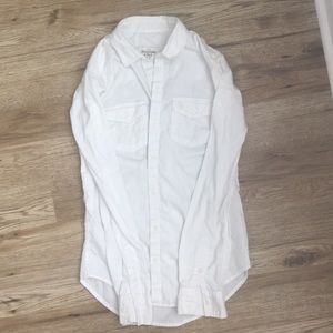 White button up shirt from Abercrombie and fitch.